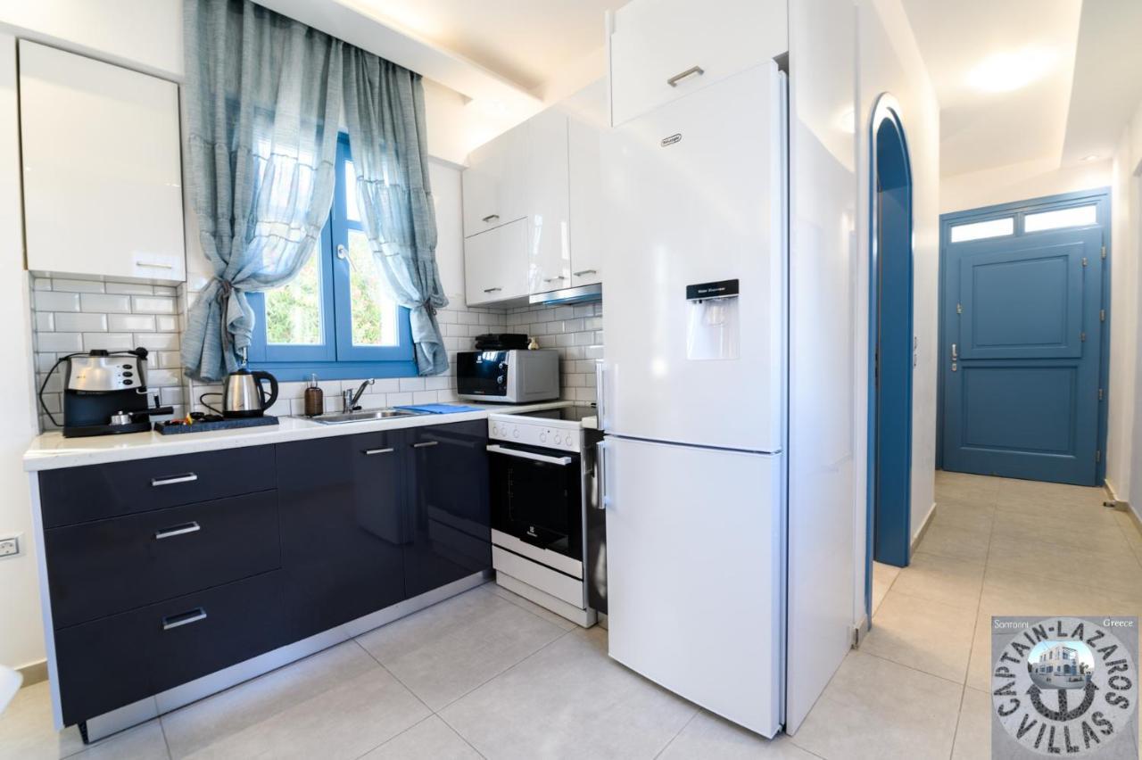 Located By The Sea One Beachfront Private Captain Lazaros Pool Villa With Loft In 750Sqm Spacious Private Plot-Jacuzzi-Sunrelax-Furnished Terace-Gazebo-Private Parking,Sleep 3 Adults And 2 Children, Just Steps From The Black Beach-Seaview Perissa  Luaran gambar