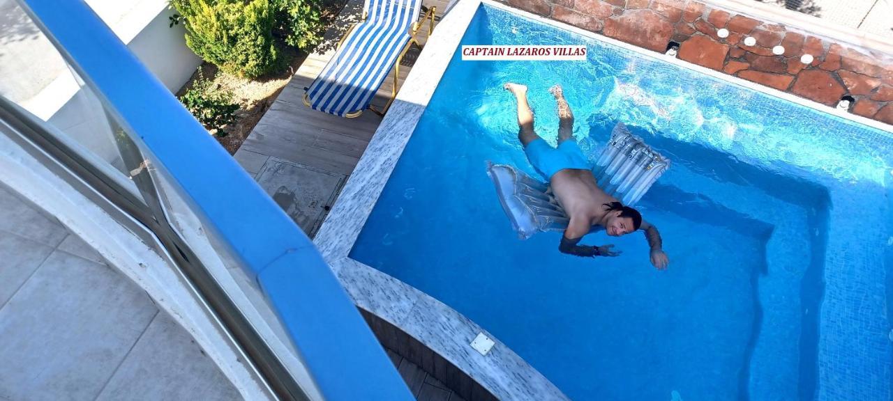 Located By The Sea One Beachfront Private Captain Lazaros Pool Villa With Loft In 750Sqm Spacious Private Plot-Jacuzzi-Sunrelax-Furnished Terace-Gazebo-Private Parking,Sleep 3 Adults And 2 Children, Just Steps From The Black Beach-Seaview Perissa  Luaran gambar