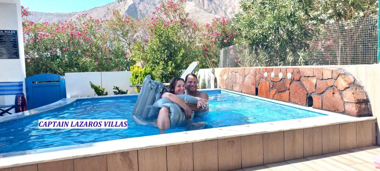 Located By The Sea One Beachfront Private Captain Lazaros Pool Villa With Loft In 750Sqm Spacious Private Plot-Jacuzzi-Sunrelax-Furnished Terace-Gazebo-Private Parking,Sleep 3 Adults And 2 Children, Just Steps From The Black Beach-Seaview Perissa  Luaran gambar