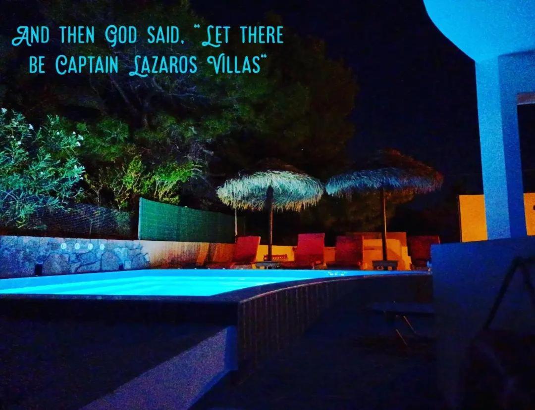 Located By The Sea One Beachfront Private Captain Lazaros Pool Villa With Loft In 750Sqm Spacious Private Plot-Jacuzzi-Sunrelax-Furnished Terace-Gazebo-Private Parking,Sleep 3 Adults And 2 Children, Just Steps From The Black Beach-Seaview Perissa  Luaran gambar