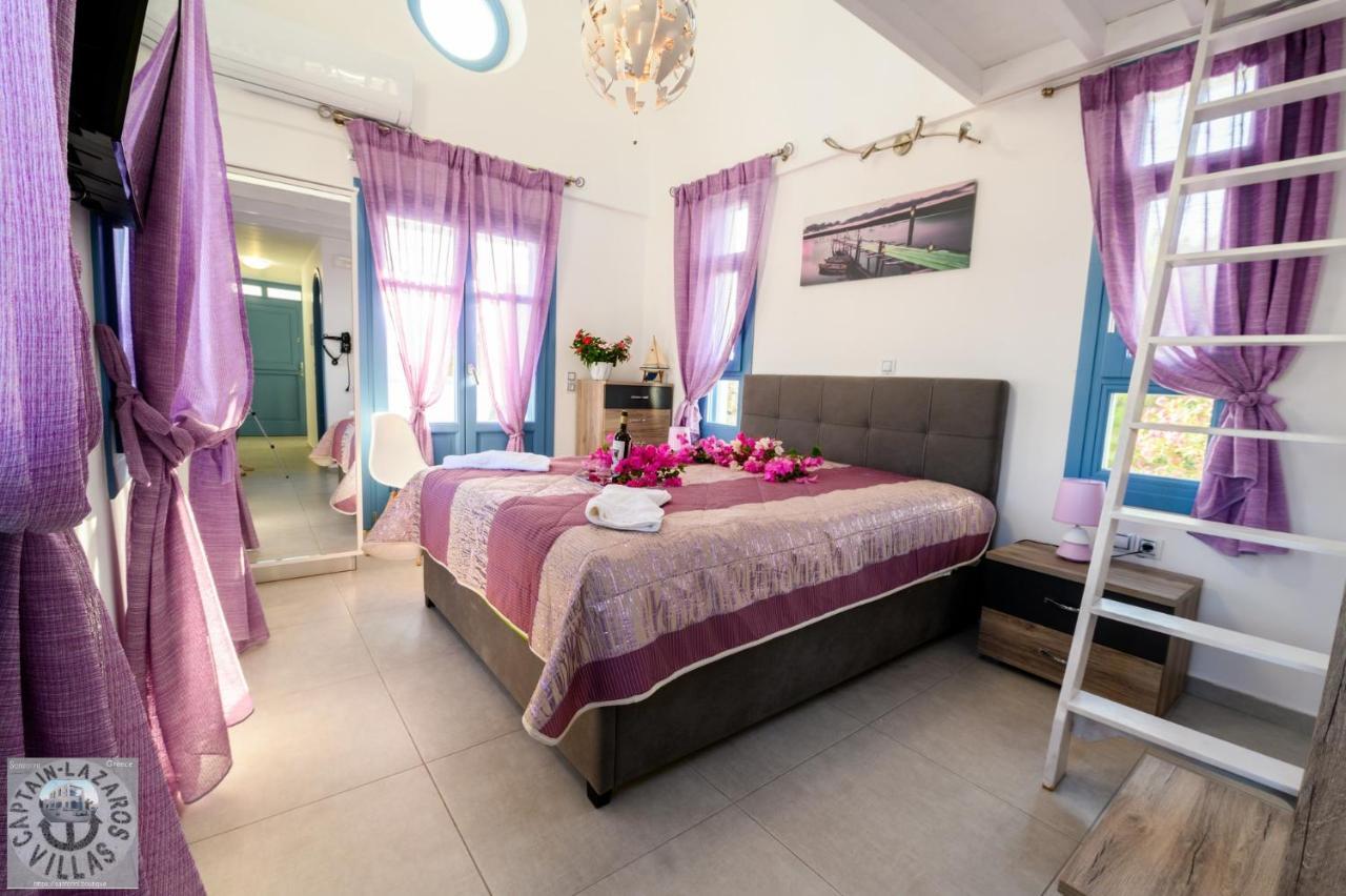 Located By The Sea One Beachfront Private Captain Lazaros Pool Villa With Loft In 750Sqm Spacious Private Plot-Jacuzzi-Sunrelax-Furnished Terace-Gazebo-Private Parking,Sleep 3 Adults And 2 Children, Just Steps From The Black Beach-Seaview Perissa  Luaran gambar